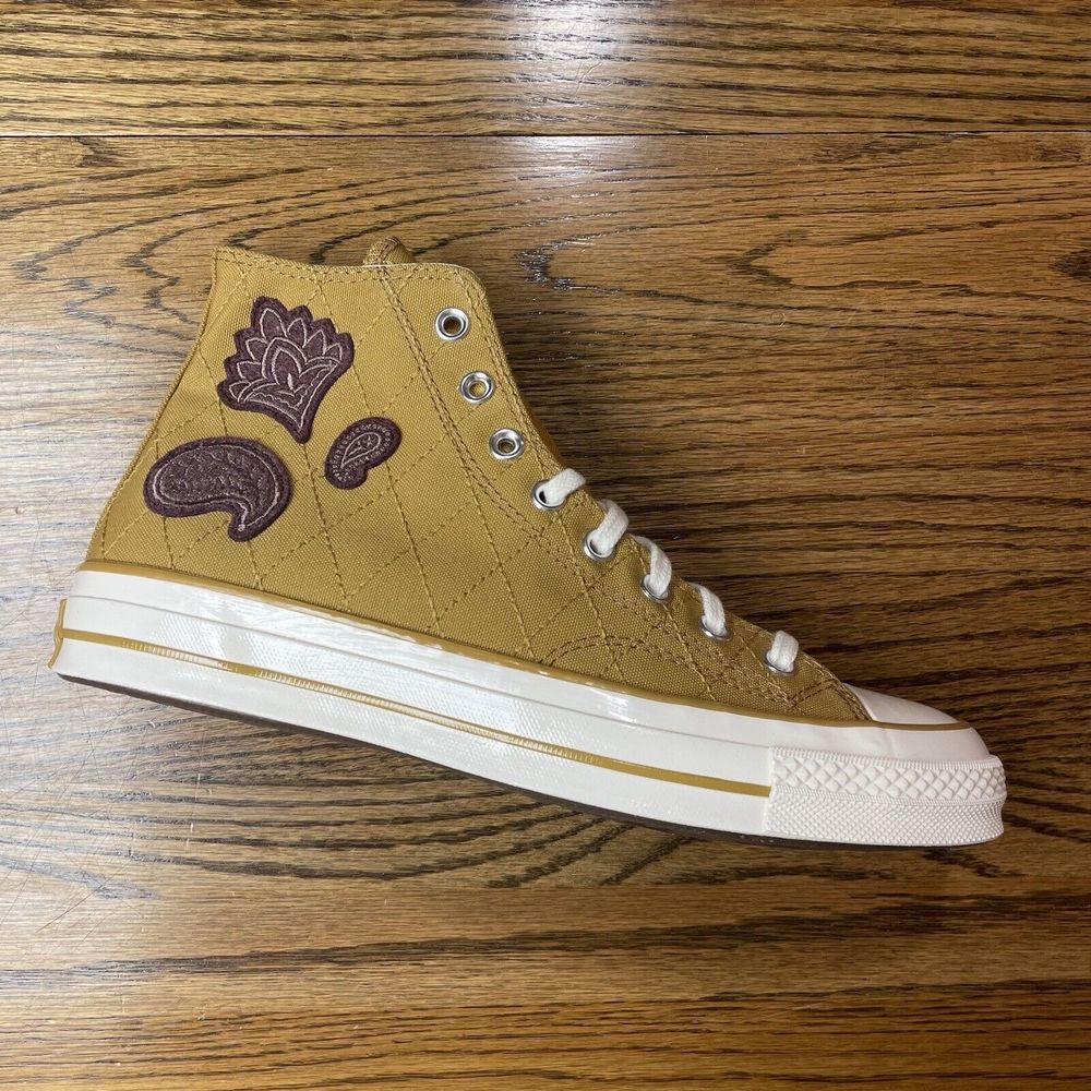 Converse Chuck 70 Hi Crafted Patches Brown Sneakers Men's Size 9 NEW